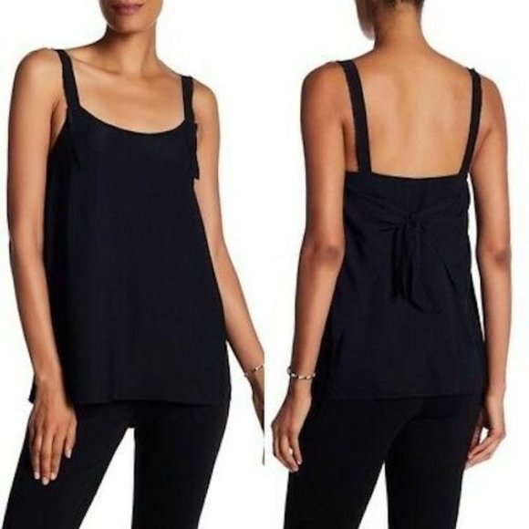 Helmut Lang Women's Size XS  Black Back Tie Jacquard Twill‎ Tank Top - Picture 4 of 12